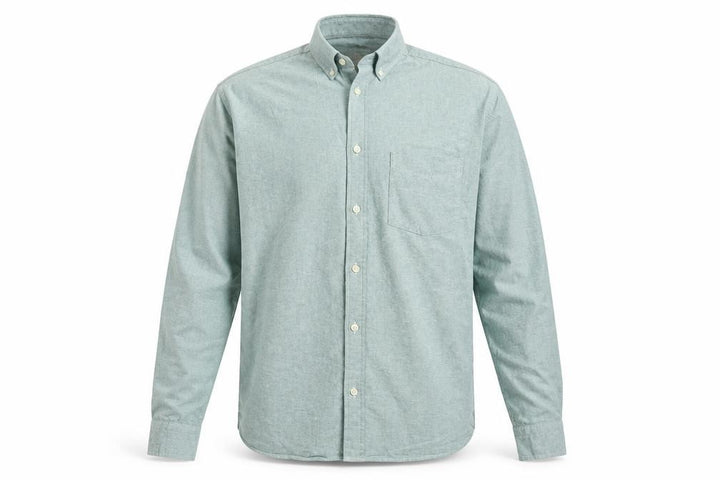 H&M Men’s Green L.O.G.G. L Regular Cotton Button-Down Shirt