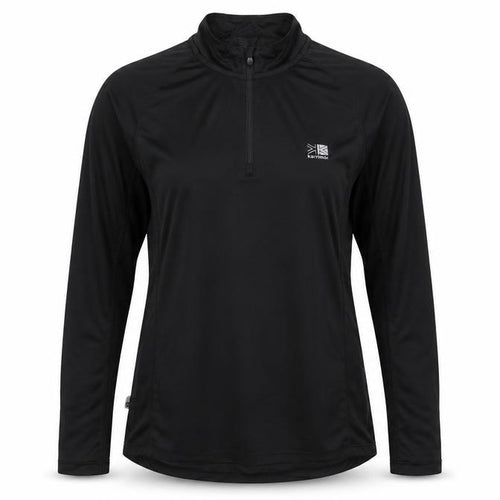 Karrimor Women’s Black UK 14 Running 1/4 Zip Long Sleeve Pullover Top