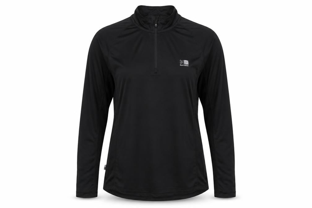 Karrimor Women’s Black UK 14 Running 1/4 Zip Long Sleeve Pullover Top
