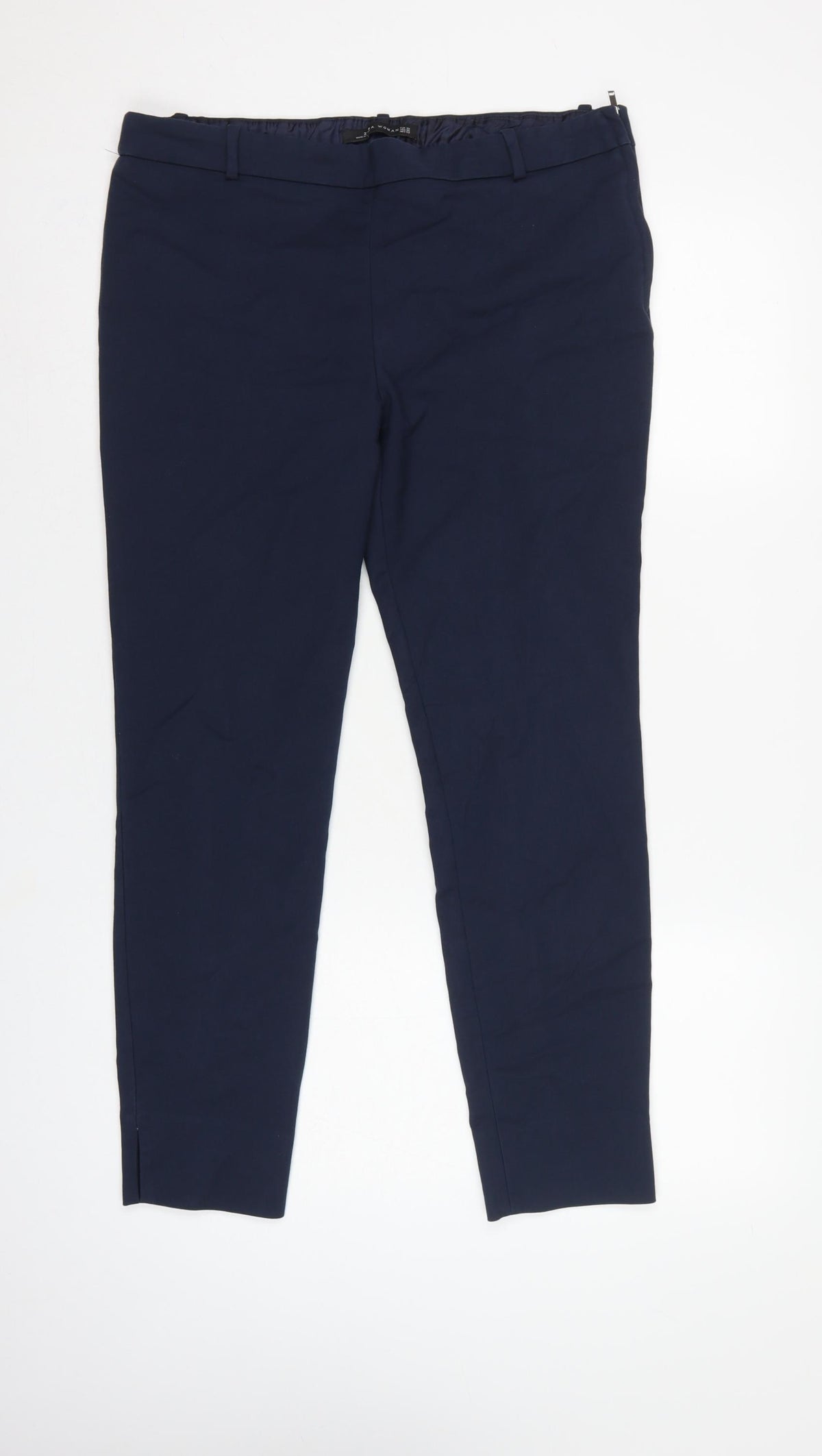 Zara Woman Navy Blue UK 16 XL Tapered Smart Dress Trousers