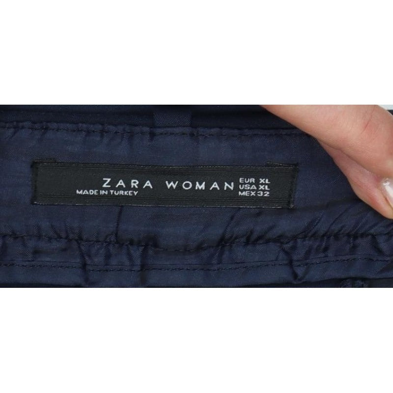 Zara Woman Navy Blue UK 16 XL Tapered Smart Dress Trousers