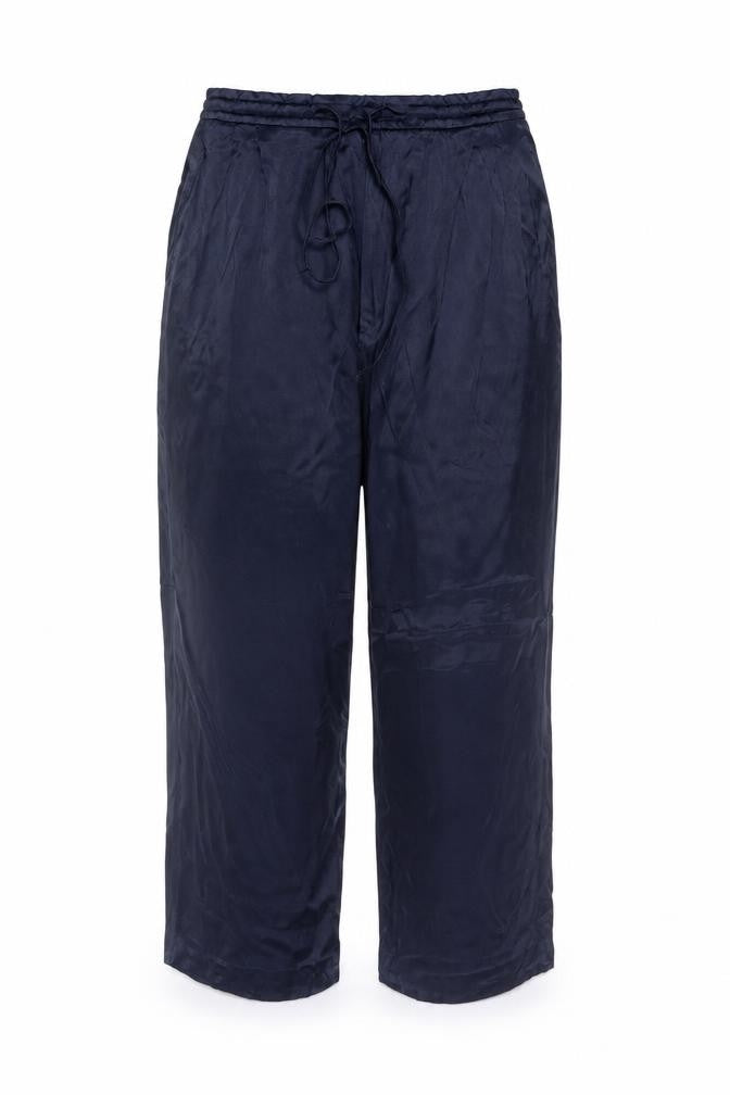 Zara Women Blue M Viscose Drawstring Tapered Jogger Trousers