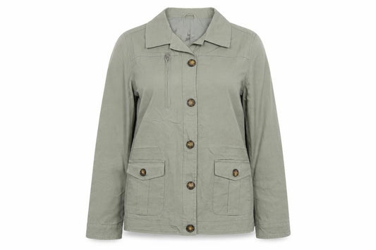 Cotton Traders Women's Green UK 14 Military Cotton Utility Jacket