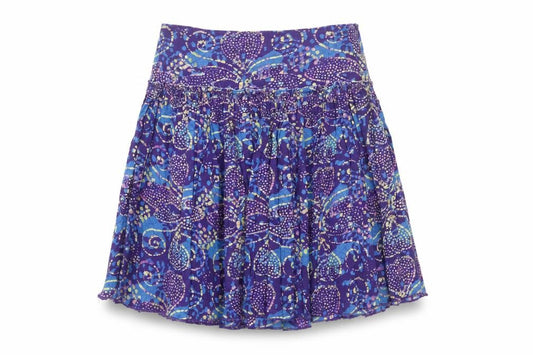 GAP Women Blue Geometric Cotton Skater Mini Skirt UK 2