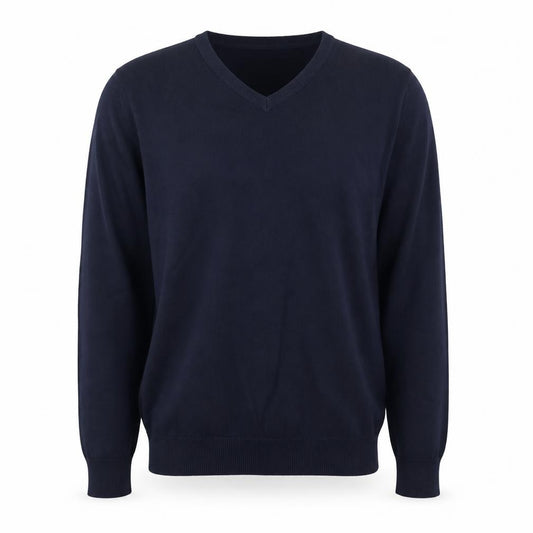 Marks and Spencer Men's Navy M V-Neck Pure Cotton Pullover Jumper