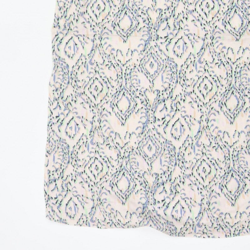 Marks & Spencer Women Multicoloured Geometric Linen Shift Dress UK 12