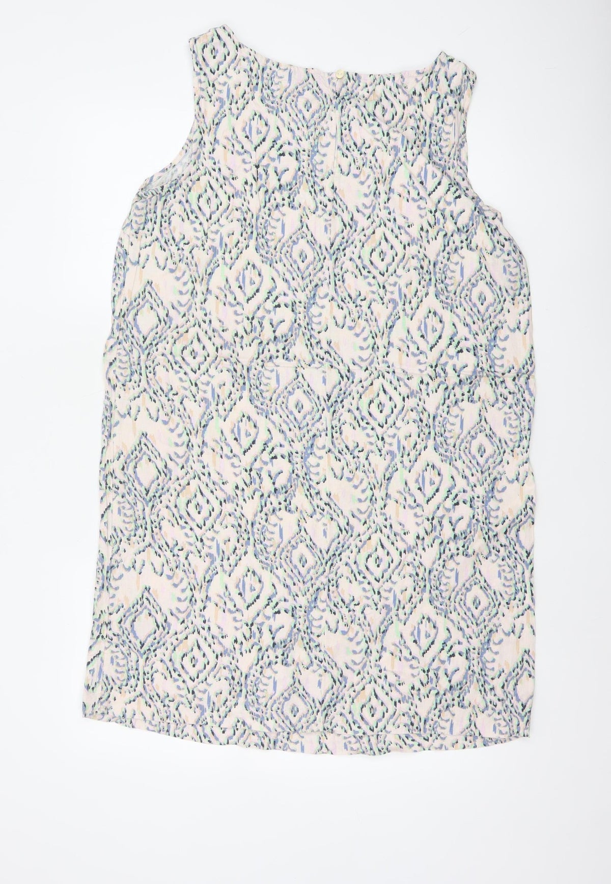 Marks & Spencer Women Multicoloured Geometric Linen Shift Dress UK 12