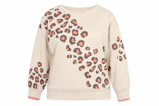 Next Women's Beige UK 16 Leopard Print Crew Neck Pullover Jumper