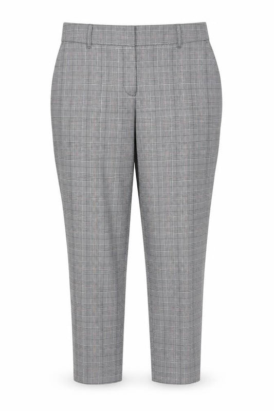 Dorothy Perkins Women Grey Check Tapered Dress Trousers UK 16