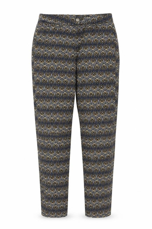 H&M Women’s Blue Geometric Print Slim Tapered Trousers UK 8
