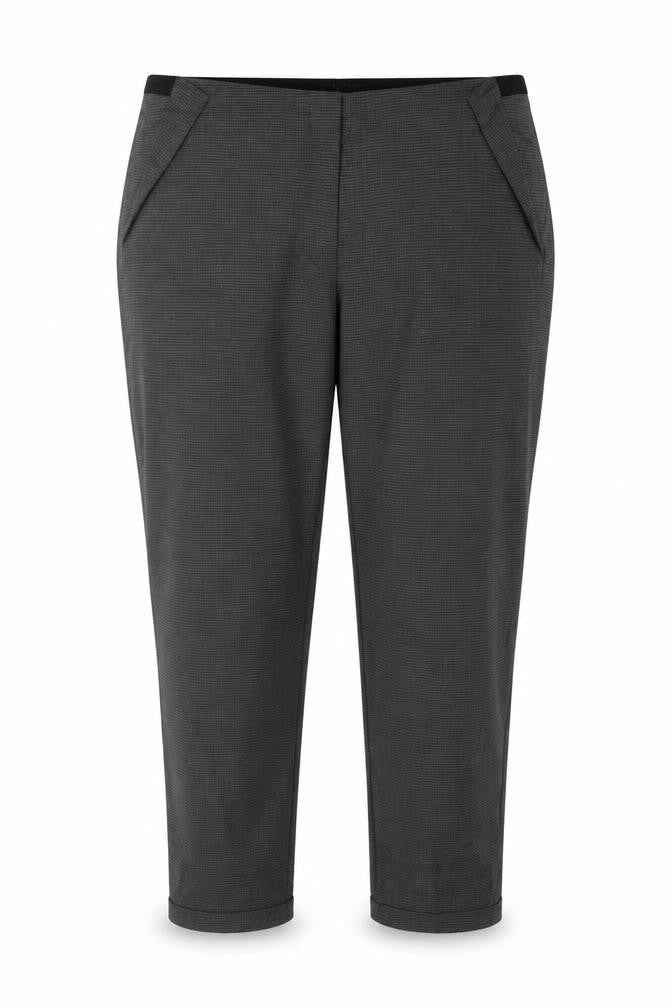Zara Basic Women Grey Check Tapered Trousers UK 12 Smart Workwear