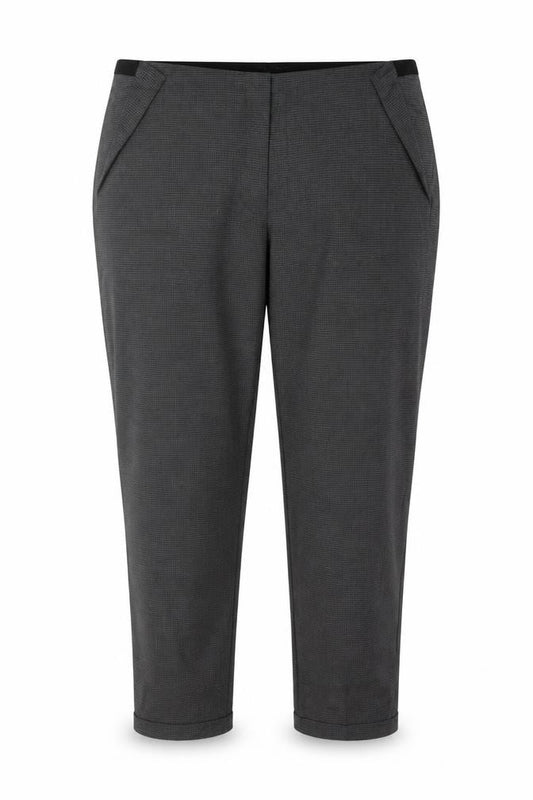Zara Basic Women Grey Check Tapered Trousers UK 12 Smart Workwear