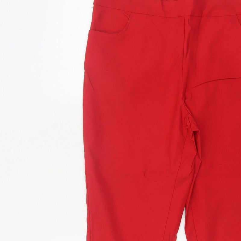 PINNS Women Red Size 16 Slim Cropped Stretch Trousers