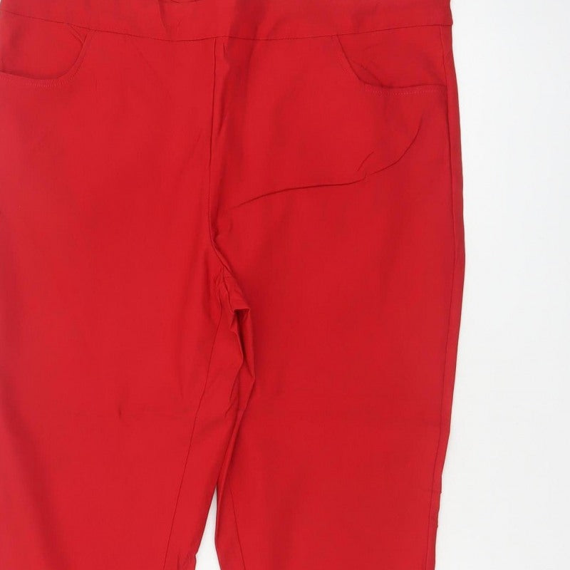 PINNS Women Red Size 16 Slim Cropped Stretch Trousers