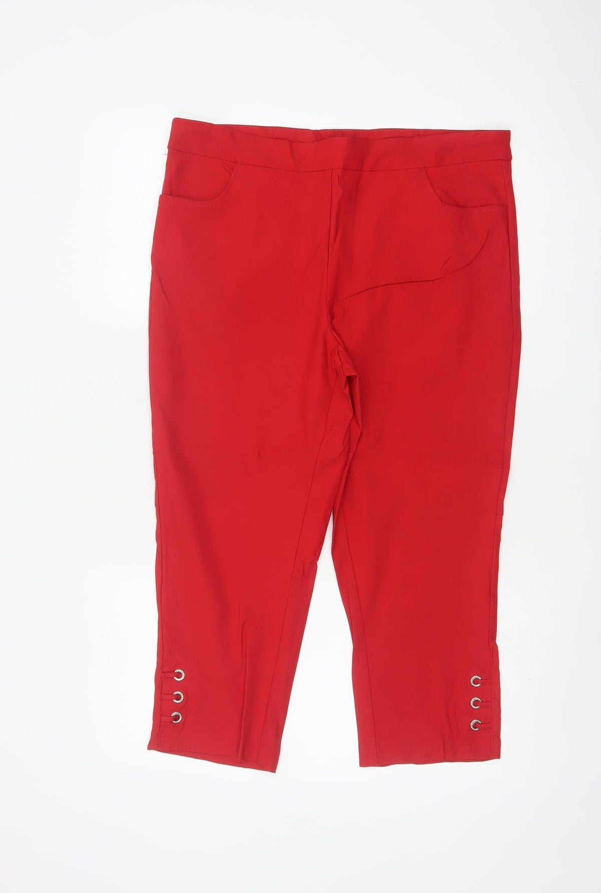 PINNS Women Red Size 16 Slim Cropped Stretch Trousers