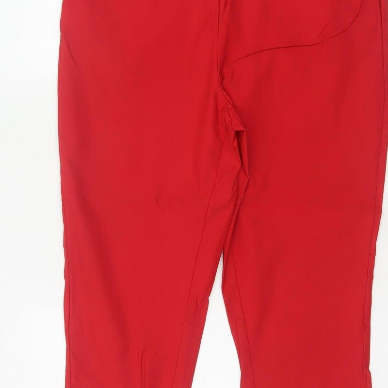 PINNS Women Red Size 16 Slim Cropped Stretch Trousers