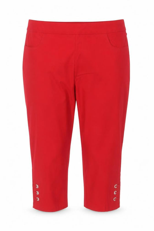 PINNS Women Red Size 16 Slim Cropped Stretch Trousers