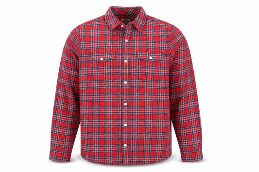 Tat Face Men’s Red Blue Plaid Check 2XL Long Sleeve Button-Up Shirt