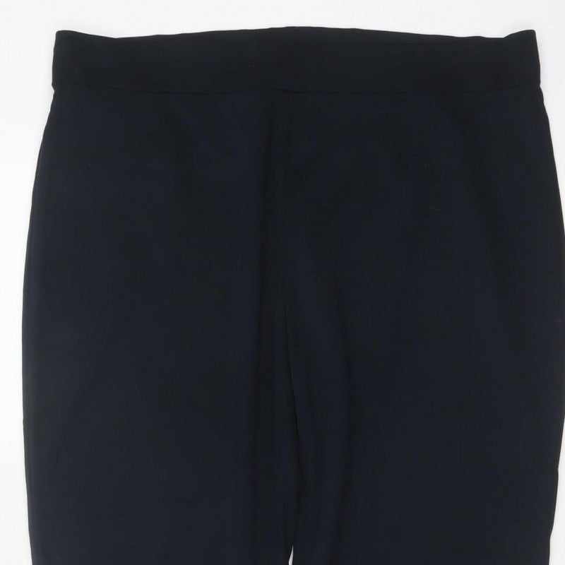 Marks and Spencer Women’s Navy Size 16 Short Tapered Pull-On Trousers