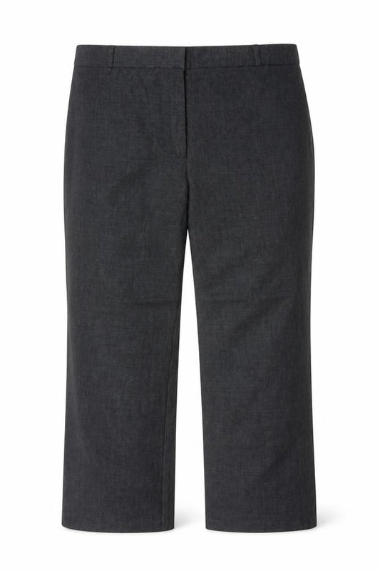 Marks and Spencer Women’s Grey Linen Straight Dress Trousers UK 20