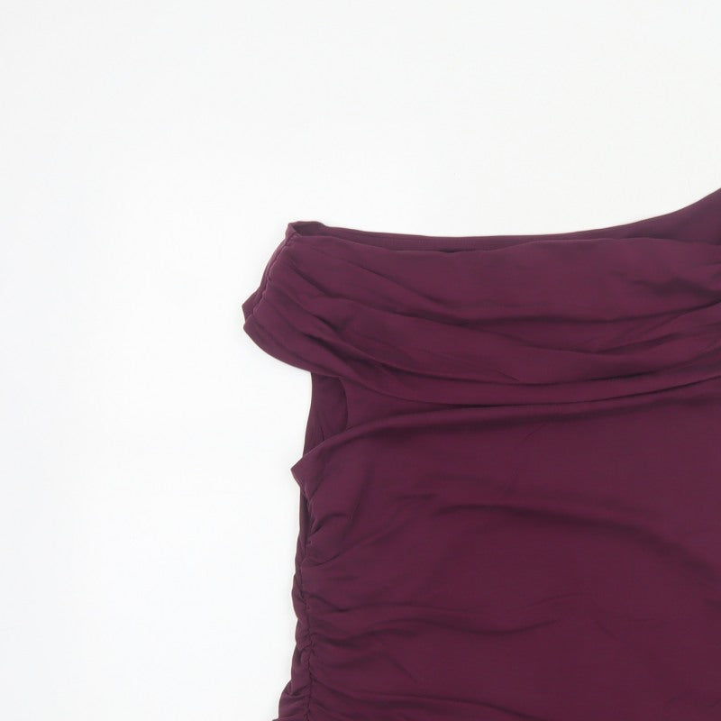 Marks & Spencer Autograph Women Purple Size 14 Off Shoulder Stretch Blouse