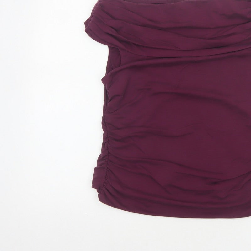 Marks & Spencer Autograph Women Purple Size 14 Off Shoulder Stretch Blouse