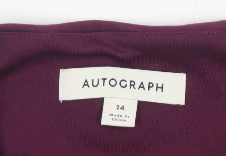 Marks & Spencer Autograph Women Purple Size 14 Off Shoulder Stretch Blouse