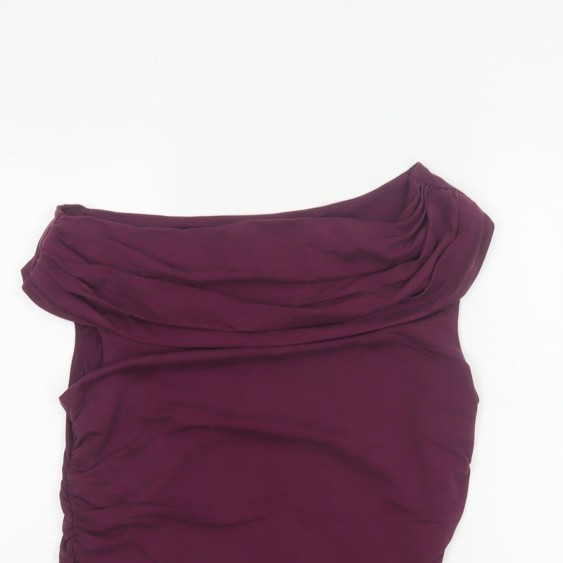 Marks & Spencer Autograph Women Purple Size 14 Off Shoulder Stretch Blouse