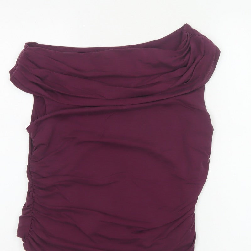 Marks & Spencer Autograph Women Purple Size 14 Off Shoulder Stretch Blouse