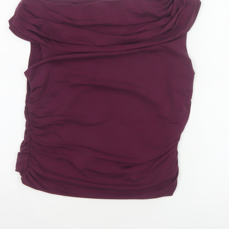 Marks & Spencer Autograph Women Purple Size 14 Off Shoulder Stretch Blouse