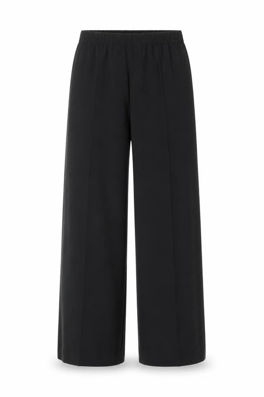 Marks and Spencer Women Black Size 10 Wide High Waisted Trousers