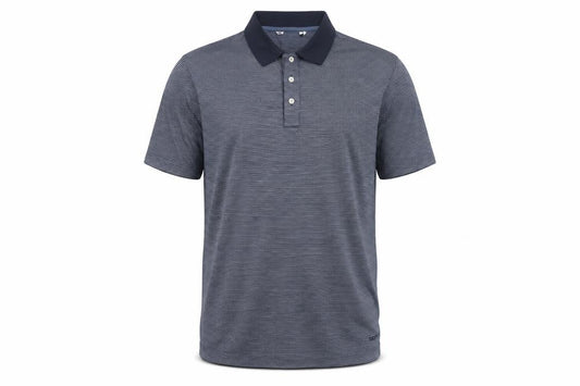 Jaeger Men’s Blue Striped Cotton Polo Shirt XL Regular Fit