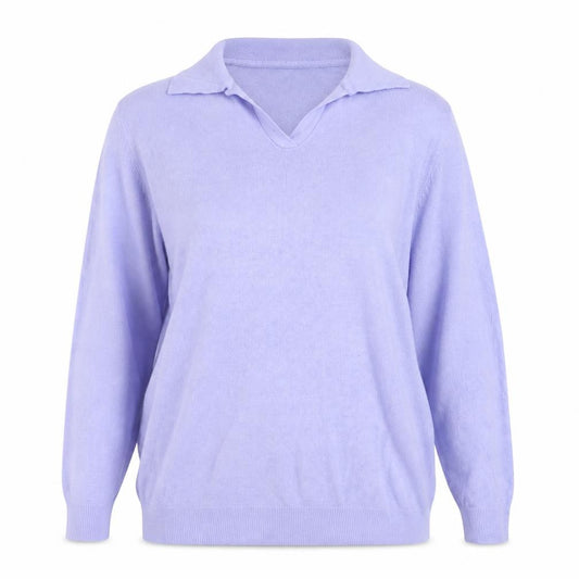 Honor Millburn Women Purple UK 14 Collared Long Sleeve Knit Jumper