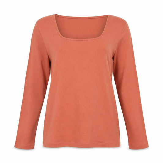 Marks and Spencer Women Orange Size 16 Basic Scoop Neck Jersey Top