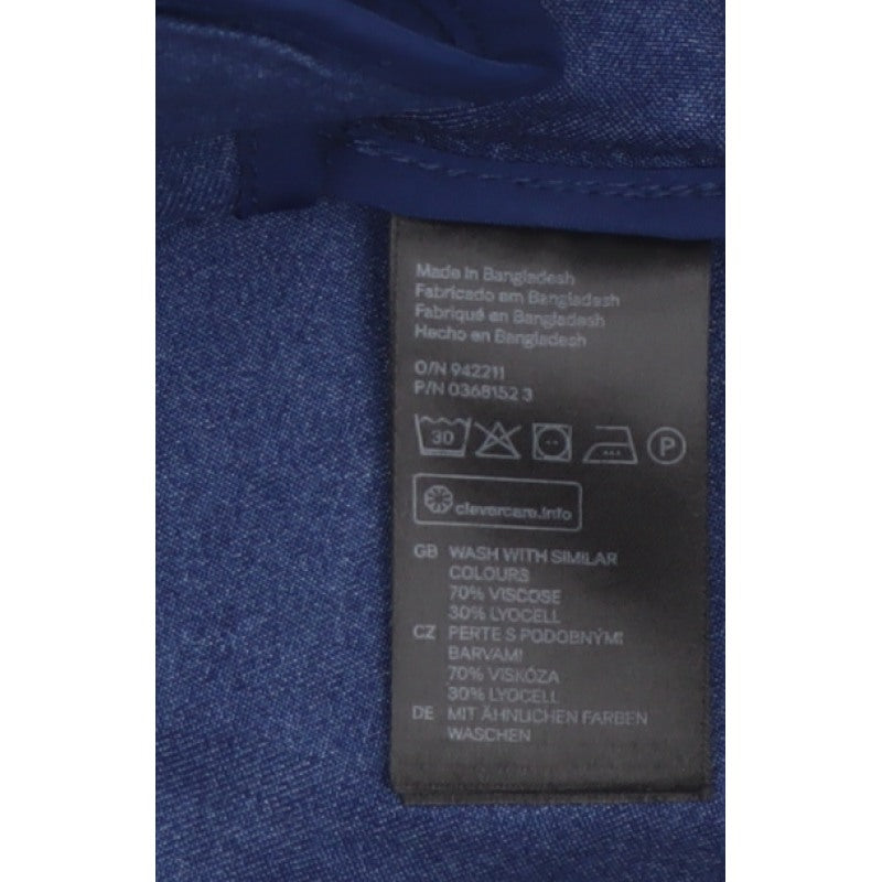 H&M Women’s Blue UK 10 Open Chambray Longline Jacket