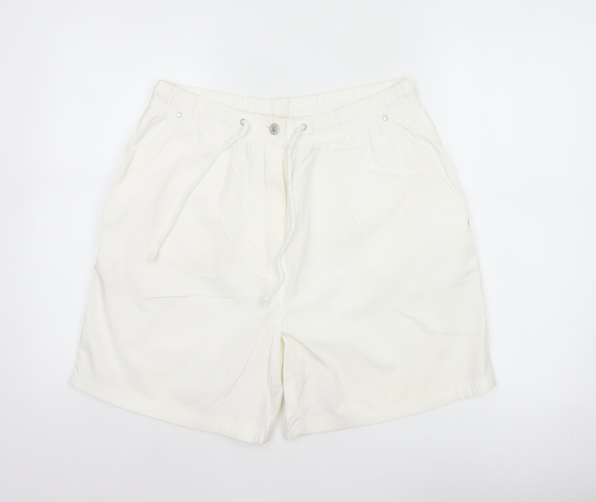 Marks & Spencer Women White UK 16 Cotton Utility Drawstring Shorts