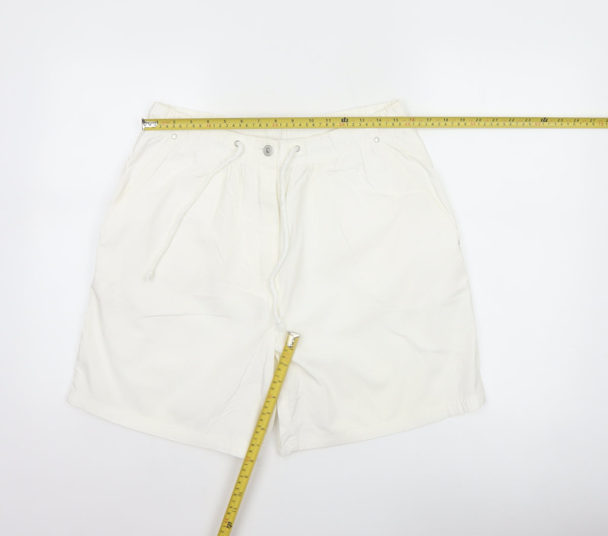 Marks & Spencer Women White UK 16 Cotton Utility Drawstring Shorts