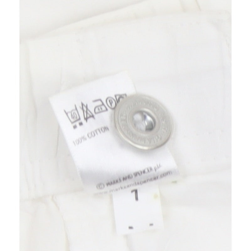 Marks & Spencer Women White UK 16 Cotton Utility Drawstring Shorts