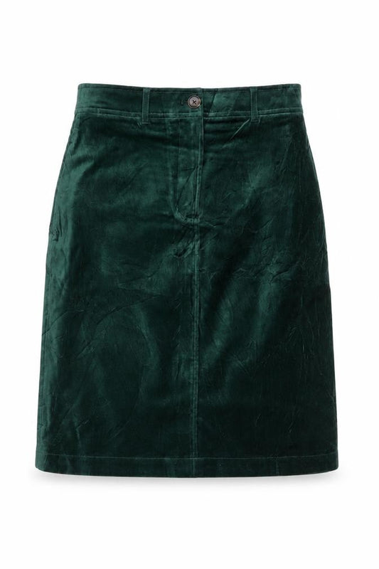 Boden Women Green UK 12 Petite Velvet Knee Length Pencil Skirt Pockets