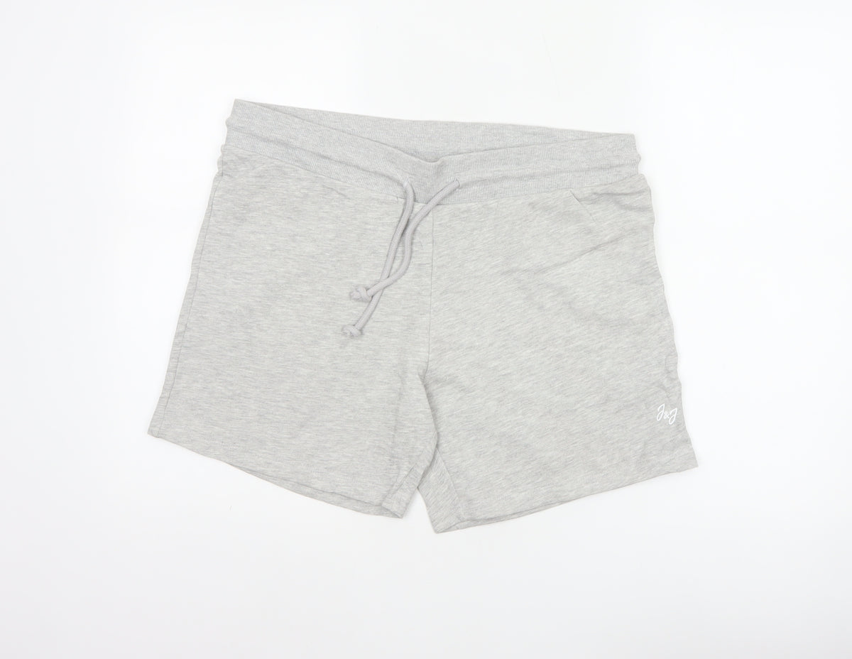 Jack & Jones Men’s Grey L Sweat Shorts Drawstring Logo Jersey