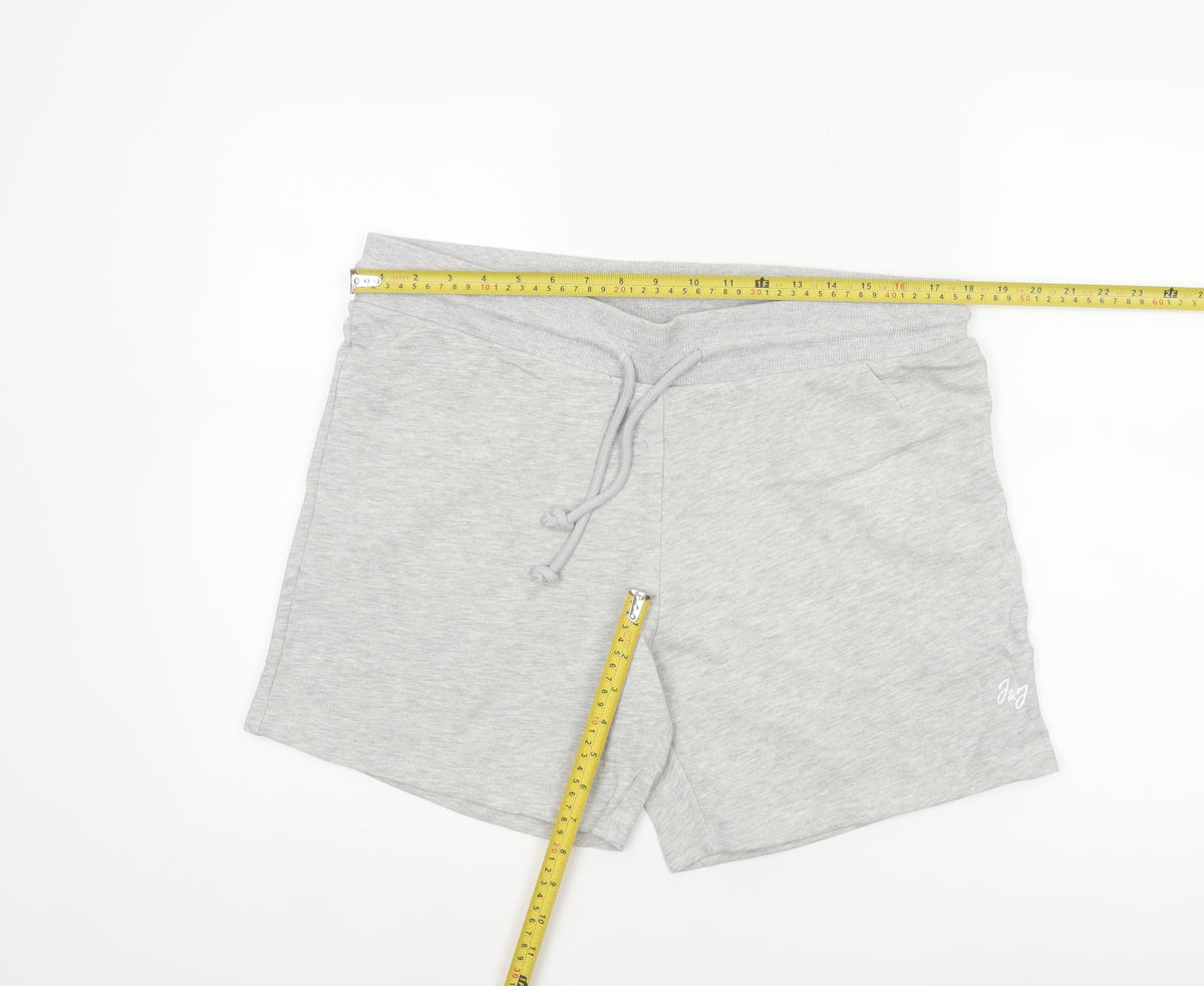 Jack & Jones Men’s Grey L Sweat Shorts Drawstring Logo Jersey