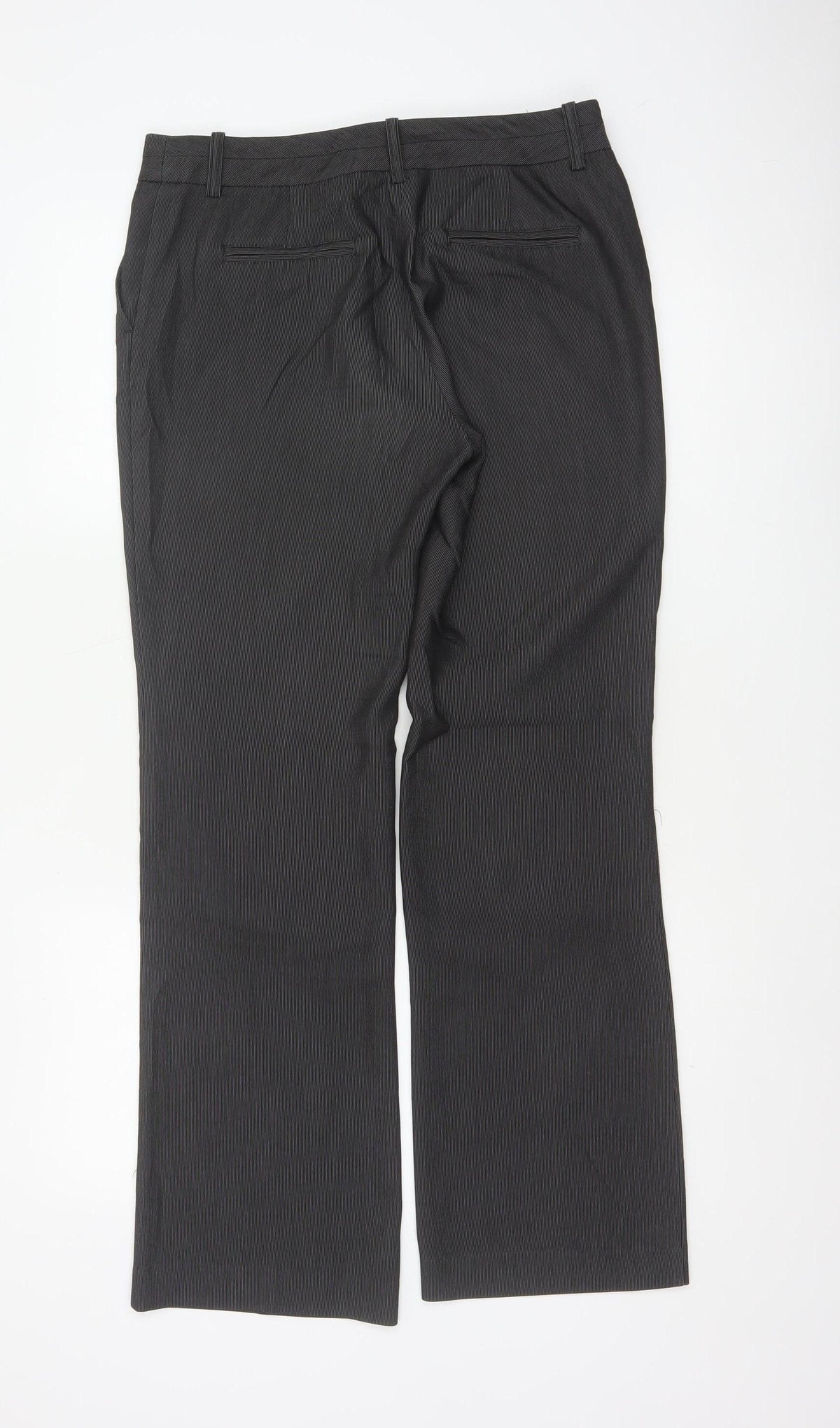 Next Women Grey Pinstripe UK 8 Regular Bootcut Tailored Trousers