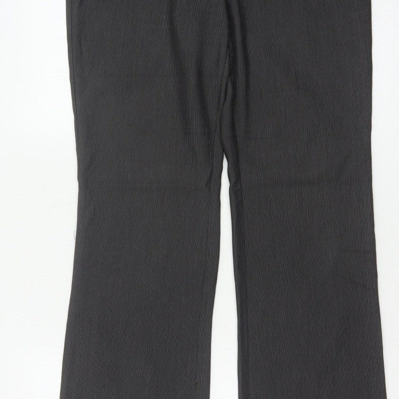 Next Women Grey Pinstripe UK 8 Regular Bootcut Tailored Trousers