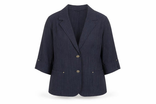 Marks & Spencer Women’s Blue Pinstripe Blazer UK 18 3/4 Sleeve