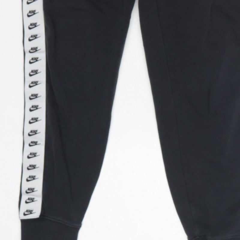 Nike Men's Black S Taped Logo Cuffed Sweatpants Joggers