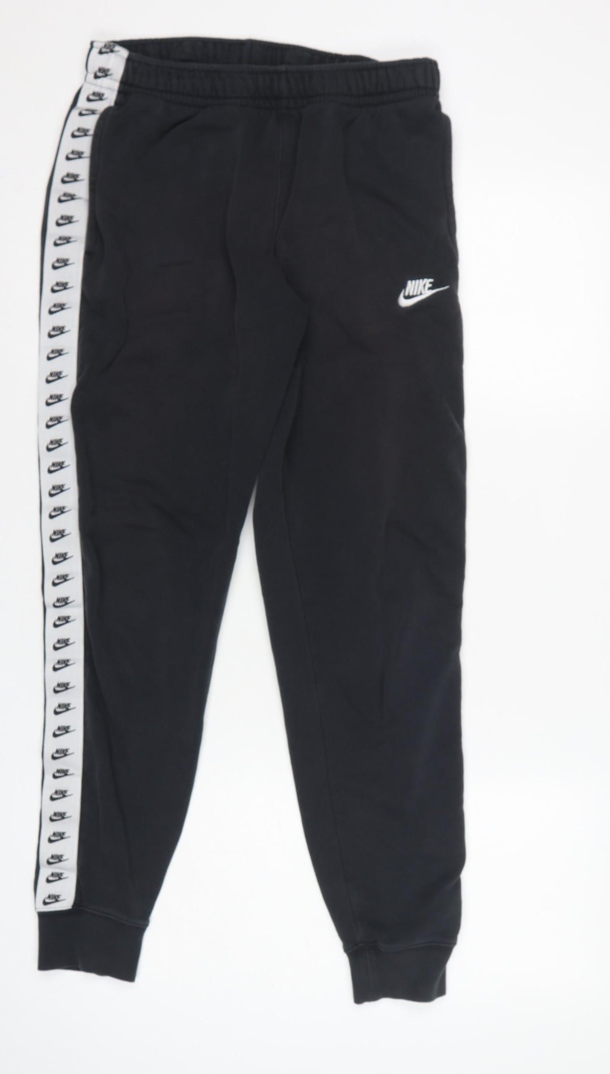 Nike Men's Black S Taped Logo Cuffed Sweatpants Joggers