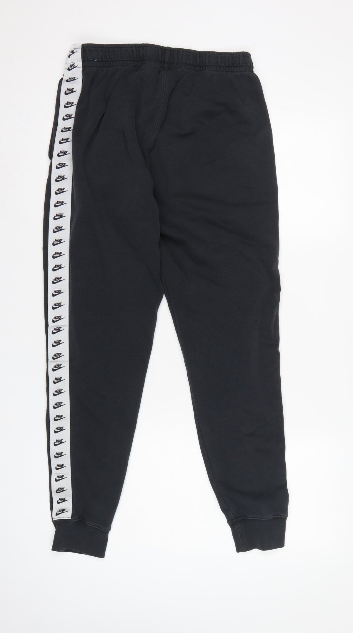 Nike Men's Black S Taped Logo Cuffed Sweatpants Joggers