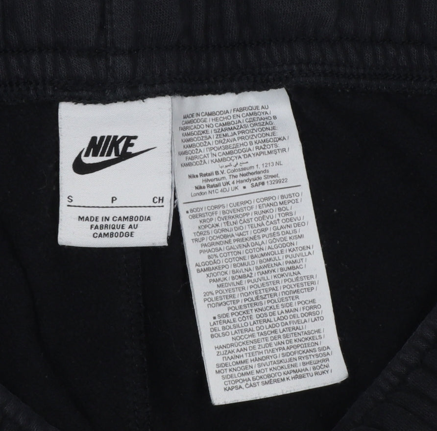 Nike Men's Black S Taped Logo Cuffed Sweatpants Joggers