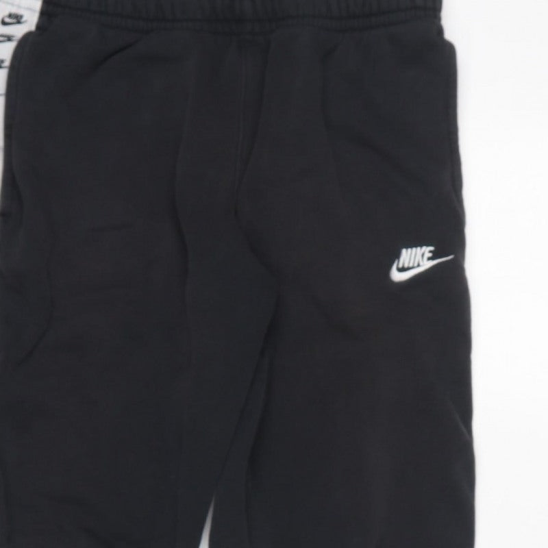 Nike Men's Black S Taped Logo Cuffed Sweatpants Joggers