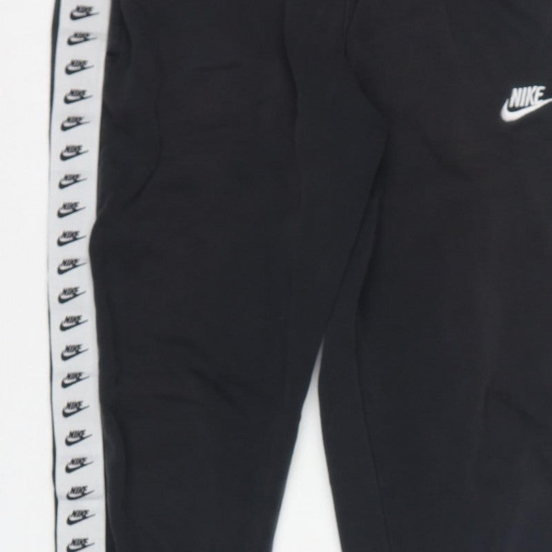 Nike Men's Black S Taped Logo Cuffed Sweatpants Joggers